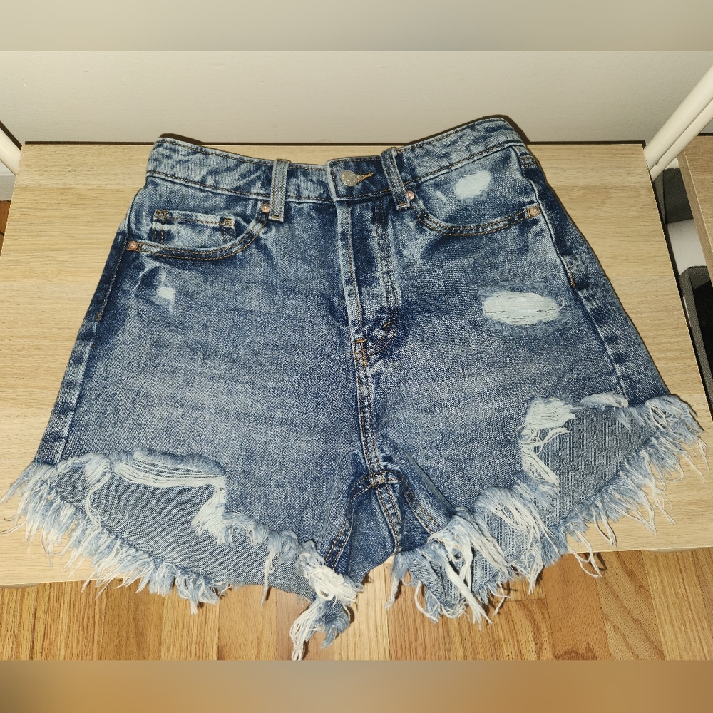 100% Cotton Highest Rise Denim Shorts